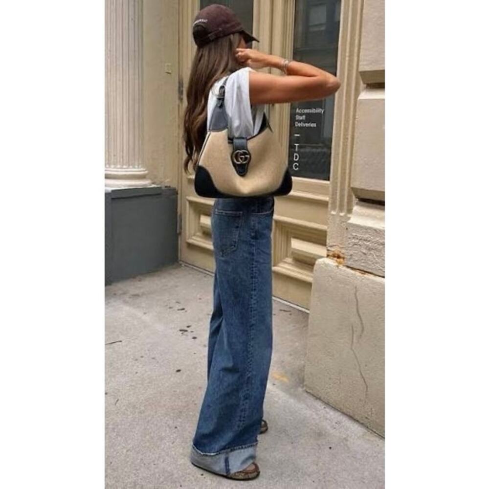 AGOLDE Dame High Rise Wide Leg Size 26 Control Jeans Cuffed Rigid Denim - Picture 2 of 8